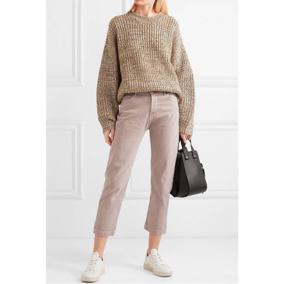 THE GREAT. Denim - THE GREAT. the Rambler Cropped Beige Cotten stretch denim Straight Jeans | 26